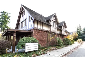 The Wickers Building today: a half-timbered store with a steep roof, in Heritage Park.